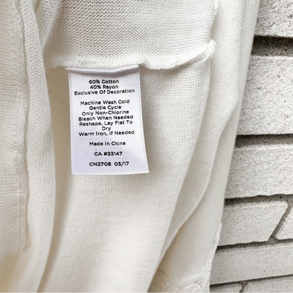 NWT Talbots Cream Ivory 3/4 Sleeve Sweater Lace Cuff Detail - Picture 10 of 10